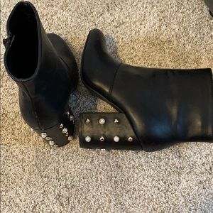 Black gem booties
